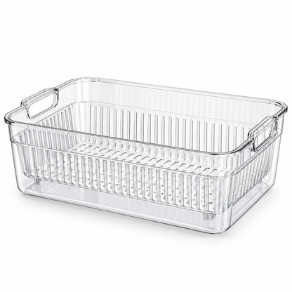 Medium Transparent Double-Layer Dish Draining Basket