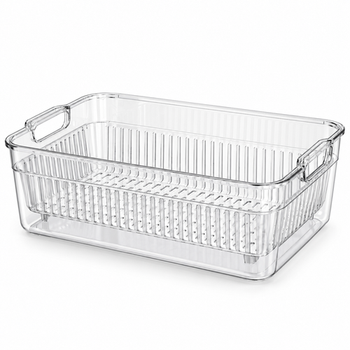 Medium Transparent Double-Layer Dish Draining Basket