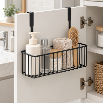 Black Double-Hook Flat Basket