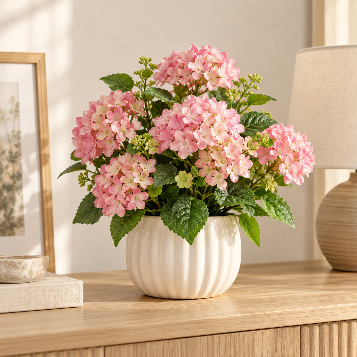 Pink Hydrangea Arrangement with Pot