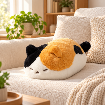 Tricolor Cat Plush Cushion