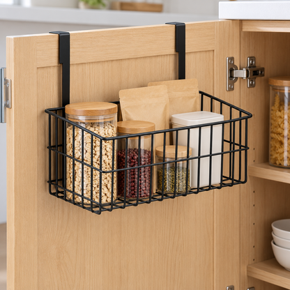 Black Double-Hook Flat Basket