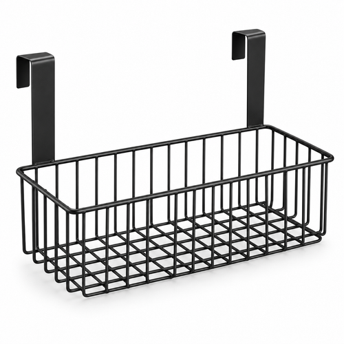 Black Double-Hook Flat Basket