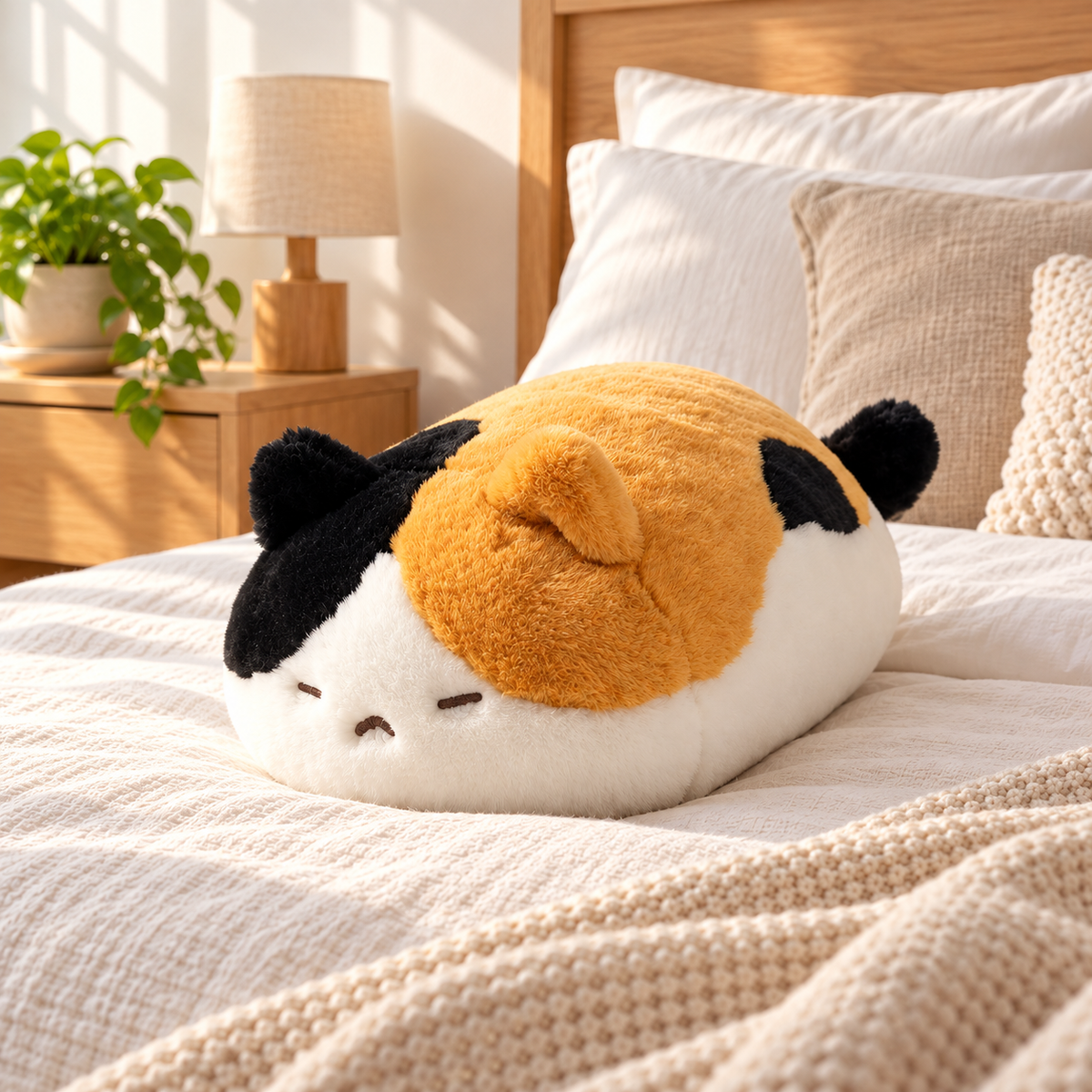Tricolor Cat Plush Cushion