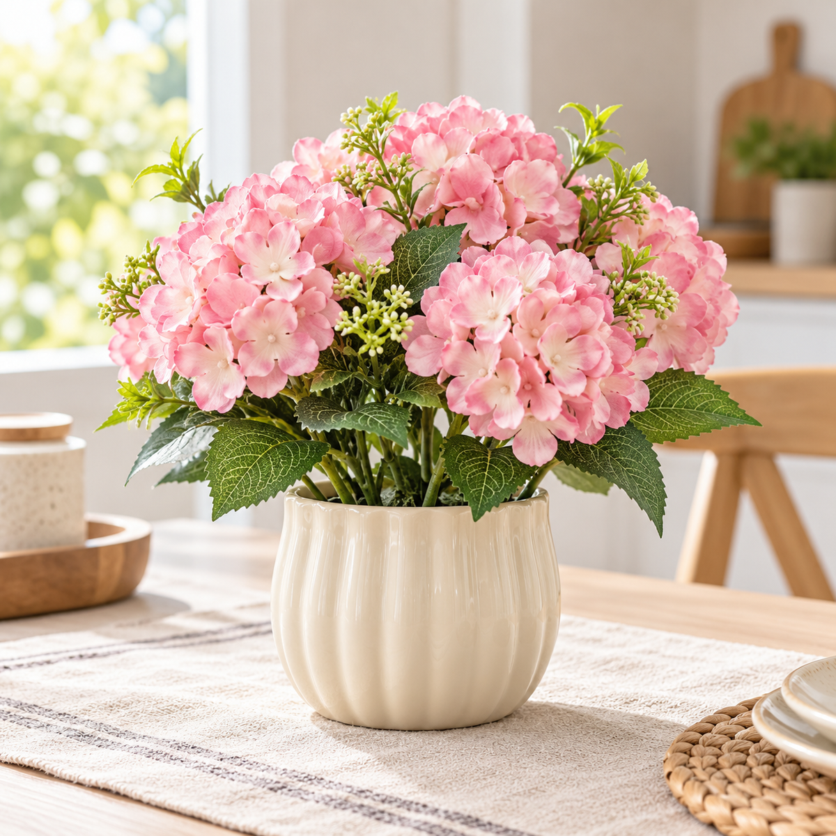 Pink Hydrangea Arrangement with Pot